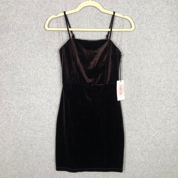 Y2K‎ 90s Crystal Sky Dress Medium Brown Velvet Velour Whimsigoth Feminine Witchy - Picture 1 of 10